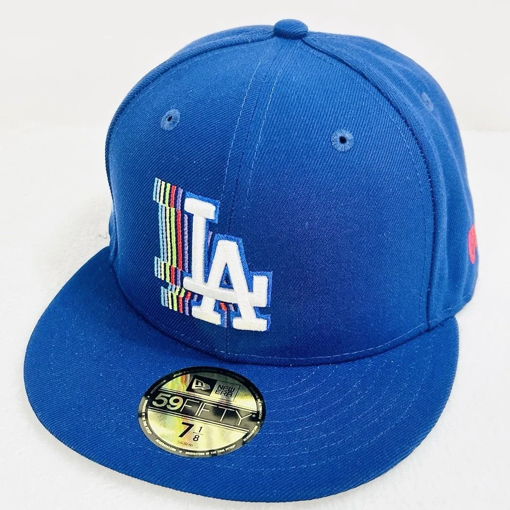 New‎ Era Los Angeles Dodgers Rainbow Stadium 59FIFTY Fitted Hat Cap 7 1/8 Blue